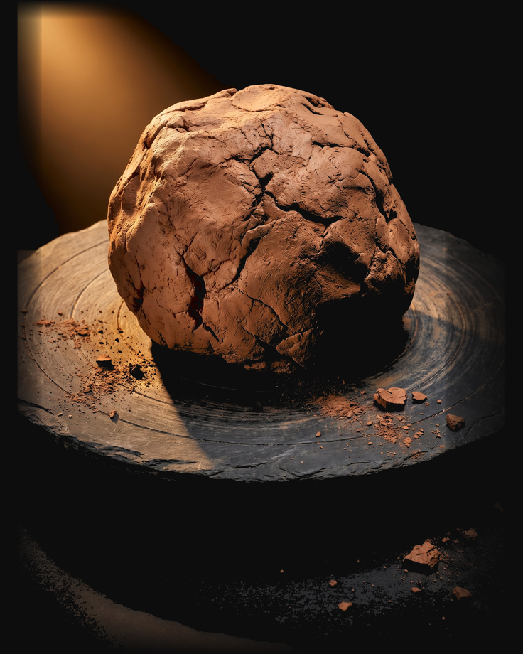 CLAY book by Mike Lee resting on a potter's wheel